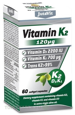 JutaVit Vitamín K2 120 µg, D3 2200 IU, K1 700 µg
