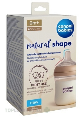 Canpol babies Fľaša Natural Shape 150 ml