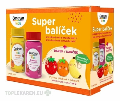 Centrum kids GUMMIES multifruit + malina a jahoda
