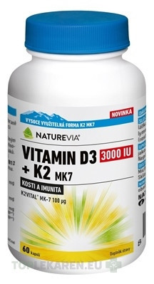 NATUREVIA VITAMÍN D3 3000 IU + K2 MK7