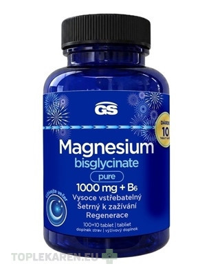 GS Magnesium bisglycinate pure 1000 mg + B6 Darček