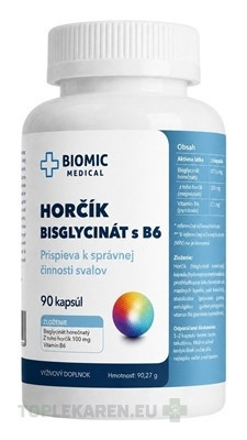 BIOMIC HORČÍK bisglycinát s Vitamínom B6