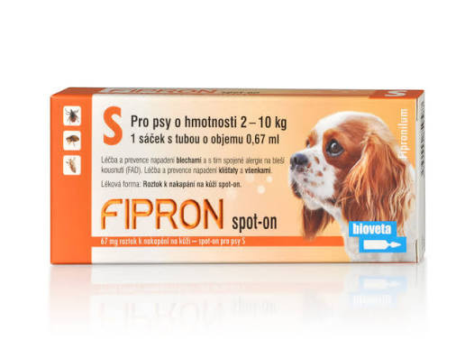 FIPRON 67 mg roztok k nakvapkaniu na kožu – spot-on pre psy S