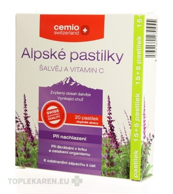 Cemio Alpské pastilky ŠALVIA A VITAMÍN C