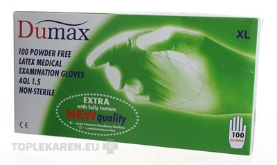 DUMAX RUKAVICE latexové  vyšetrovacie