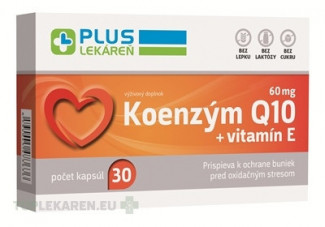 PLUS LEKÁREŇ Koenzým Q10 60 mg + vitamín E