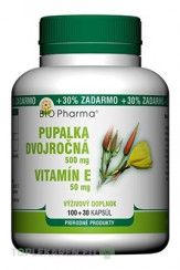 BIO Pharma Pupalka dvojročná 500 mg, Vit. E 50 mg