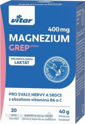 VITAR Magnézium 400 mg + vitamíny B6 a C