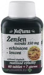 MedPharma ŽENŠEN 350 mg + Echinacea + Leuzea