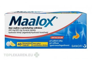 Maalox bez cukru s príchuťou citróna