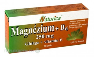 Naturica MAGNEZIUM 250 mg+B6+Ginkgo+vitamín E