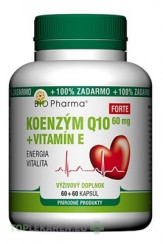 BIO Pharma Koenzým Q10 60mg+Vit.E Forte