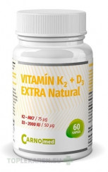 CarnoMed Vitamín K2 + D3 EXTRA Natural