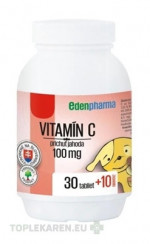 EDENPharma VITAMÍN C 100 mg príchuť jahoda