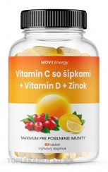 MOVit Vitamín C 1200 mg so šípkami + D + Zinok