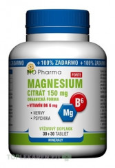 BIO Pharma Magnesium citrát 150mg + Vitamín B6