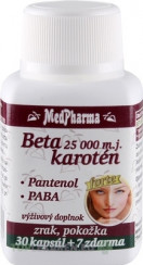 MedPharma BETAKAROTÉN 25.000 m.j.+Pantenol+PABA