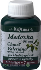 MedPharma MEDOVKA 50MG + CHMEĽ + VALERIÁNA