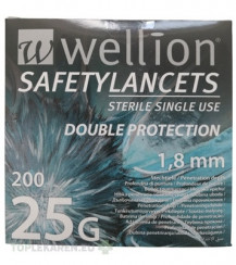 Wellion SAFETYLANCETS 25G - LANCETA bezpečnostná