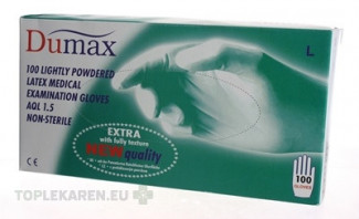 DUMAX RUKAVICE latexové  vyšetrovacie