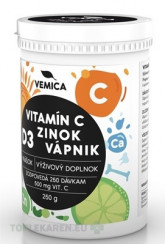 VEMICA Vitamín C + D3 + Zn + Ca