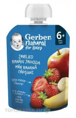 Gerber Natural Kapsička Jablko, banán a jahoda