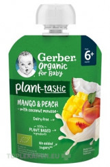 Gerber Organic Kapsička Mango, broskyňa, kokos