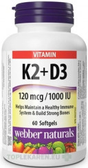 Webber Naturals Vitamín K2+D3 120 mcg/1000 IU