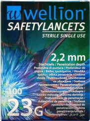 Wellion SAFETYLANCETS 23G - Lanceta bezpečnostná