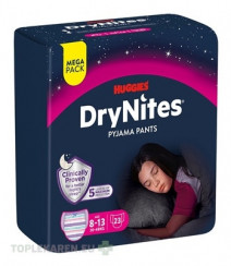 HUGGIES DryNites L pre dievčatá (8-13 rokov) MEGA