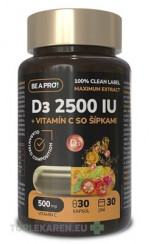 BE A PRO! D3 2500 IU + Vitamín C so šípkami