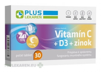 PLUS LEKÁREŇ Vitamín C + D3 + zinok