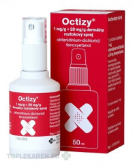 Octizy 1 mg/g + 20 mg/g dermálny roztokový sprej