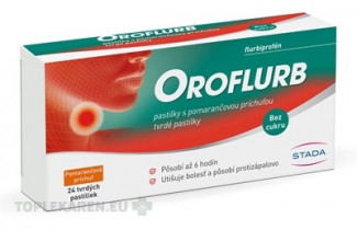 Oroflurb pastilky s pomarančovou príchuťou