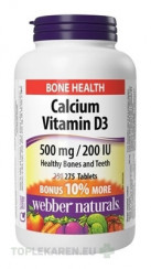 Webber Naturals Calcium Vitamín D3 500 mg/200 IU