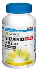 NATUREVIA VITAMÍN D3 3000 IU + K2 MK7