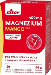 VITAR Magnézium 400 mg + vitamíny B6 a C