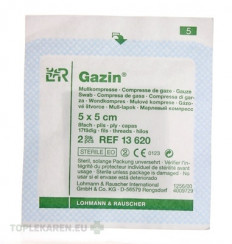 GAZIN KOMPRESY GÁZOVE STERILNÉ 5x5 cm